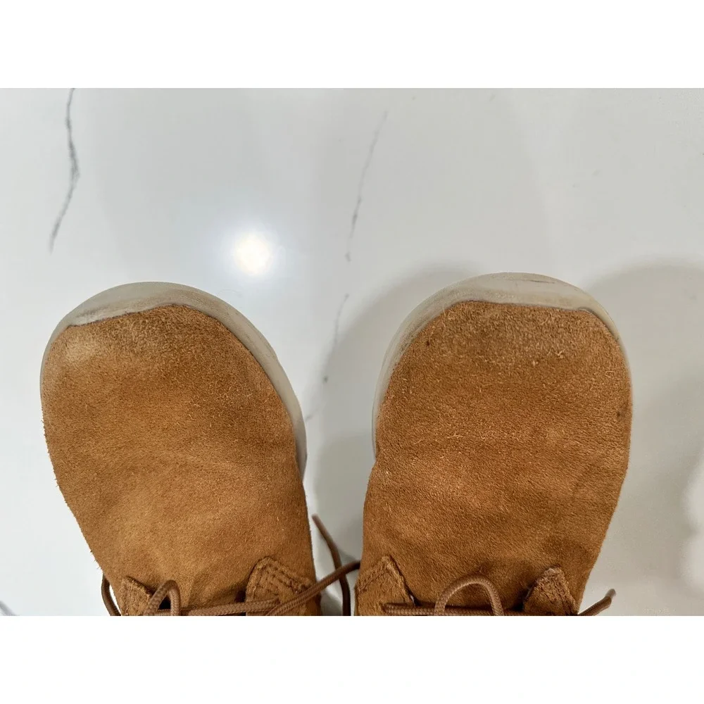 Skechers On-the-GO Joy Women 7 Chestnut Suede Faux Fur‎ Lace Up Boots
